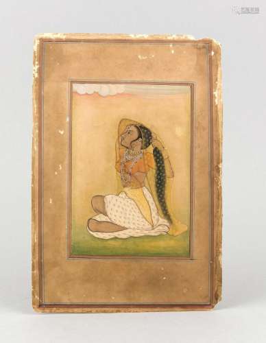 Mughal School, India, circa 1900, young woman partially covered by a transp