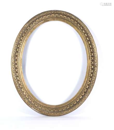 Oval frame of the 19th century, traces of age and wear, outside dimensions