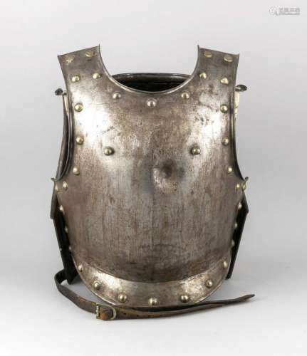 Cuirass M 1845 for teams, steel with brass rivets, the riveted front part w