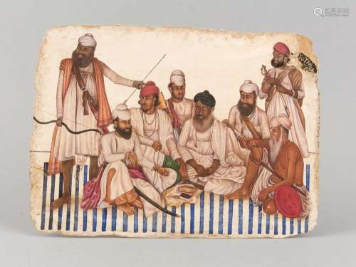 Indian painting, Sikh school, Company period, around 1900, polychrome paint