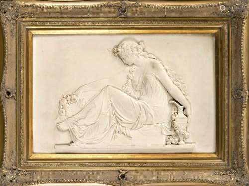 Louis Bottée (1852-1940), after, large bas-relief with antique-styled femal
