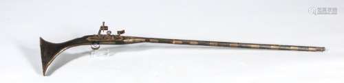 Elephant rifle, decoration weapon, 19th century, wooden handle with brass f