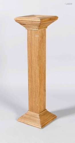 Square Flower Column, 20th Century, glued bamboo rods, square base and top