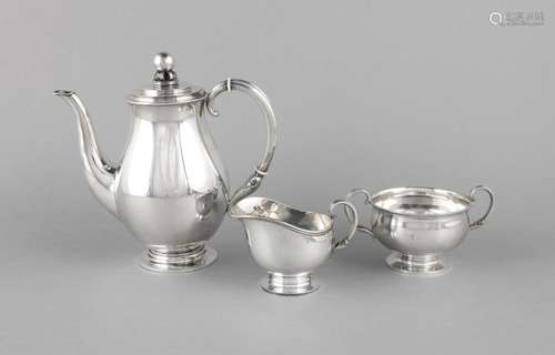 Three pieces of an Art Deco coffee set, Denmark, 1939, assay's Mark Johanne