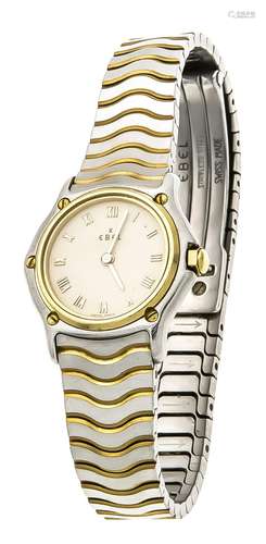 Ebel ladies' wristwatch steel / GG 750/000, quartz, running, case no. 11571