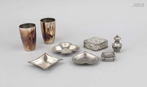 Compilation of eight pieces, 19th/20th century, silver various fineness, 2