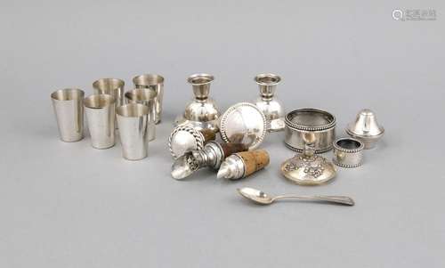 Compilation of 16 pieces, 20th cent., silver various fineness, schnapps bea