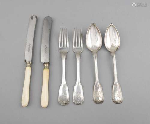 37 pieces cutlery, German, early 20th century, silver 800/000, model Augsbu