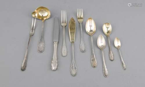 63 pieces of cutlery, German, 20th century, hallmarked Karl Kaltenbach & Sö