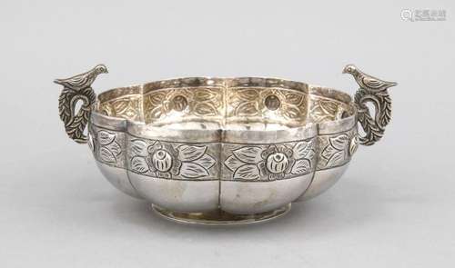 Large brandy cup, around 1900, hallmarked and mark made illegible, silver t