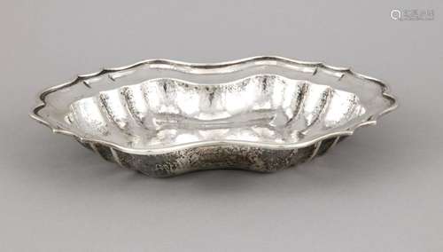 Bread Bowl, Italy, 20th century, silver 800/000, slightly curved, oval shap