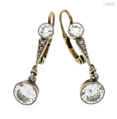 Old Cut Brilliant Earrings GG / WG 585/000 2 old cut brilliants each 1.0 ct