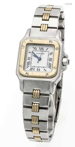 Cartier ladies' wristwatch Santos steel / GG 750/000 automatic, running, No