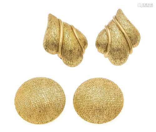 Two pairs of Dior ear clips, gold plated, signed Chr.Dior Germany, D. 3.8 x