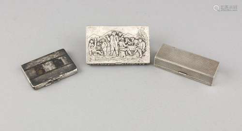 Three cases, 20th century, different manufacturers, silver different finene