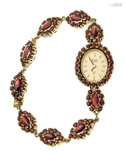 Garnet ladies' wristwatch Emka gold plated manual wind, with gold dial, mov