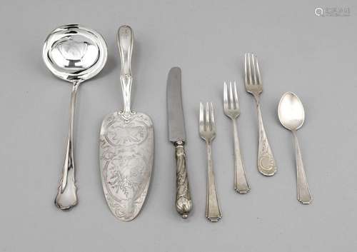 Compilation of 14 pieces cutlery, German, 19./20. century, different manufa