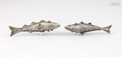 Two fishes, marked Russia, hallmarked presumably Julius Rappoport, St. Pete