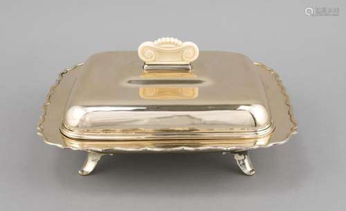 Rectangular warming bowl, German, around 1900, hallmarked H. Meyen & Co., B