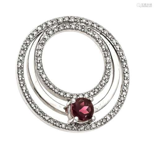 Tourmaline diamond pendant WG 585/000 with a round fac. Pink tourmaline 5 m