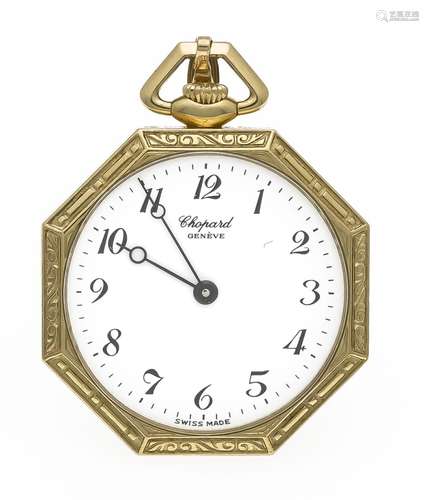 Chopard pocket watch GG 750/000 manual wind running, white dial, back with