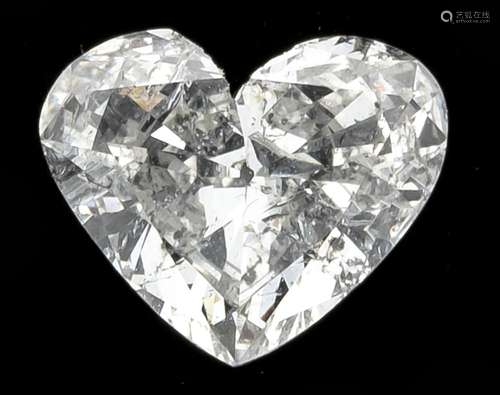 Diamond Heart 0.99 ct W / PI, 7.9 x 6.7 x 3.2 mm