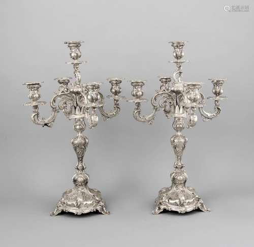 Pair of girandoles, German, around 1900, hallmarked Bruckmann & Sons Heilbr