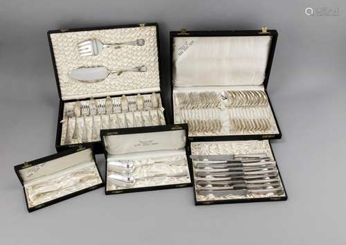 100 pieces cutlery, German, 20th cent., hallmarked WMF, Geislingen, plated,