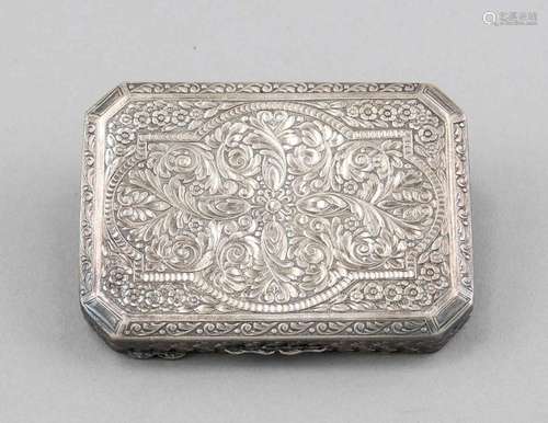 Rectangular case, around 1900, silver 800/000, straight body, flattened cor