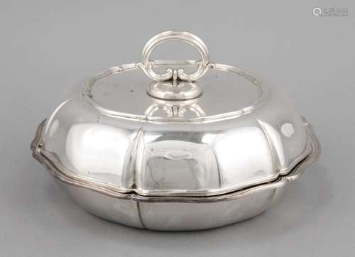 Round Warming Bowl, German, 20th cent., hallmarked Wilhelm Binder, Schwäbis