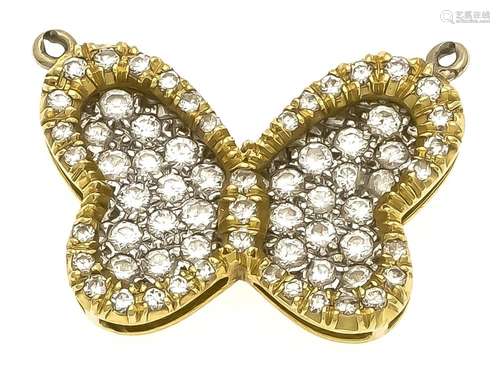 Brillant pendant butterfly GG / WG 585/000 with brilliants, total 1.0 ct W