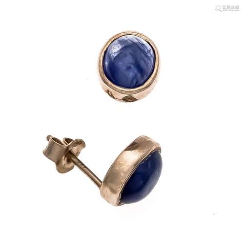 Tanzanite Stud Earrings Silver 925/000 rose gold plated, each with a fine,