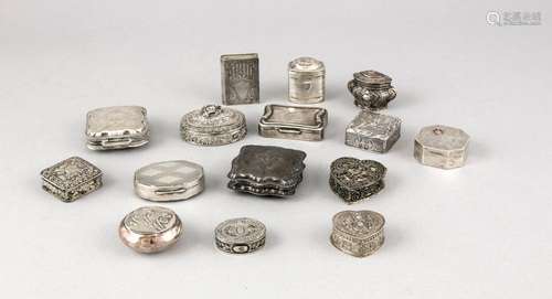 15 small boxes, 20th cent., different manufacturers, silver different finen