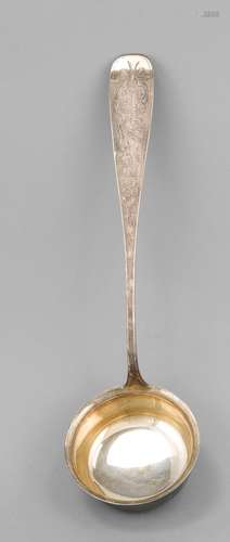 Soup ladle, German, around 1900, silver 800/000, partially gilded, rounded