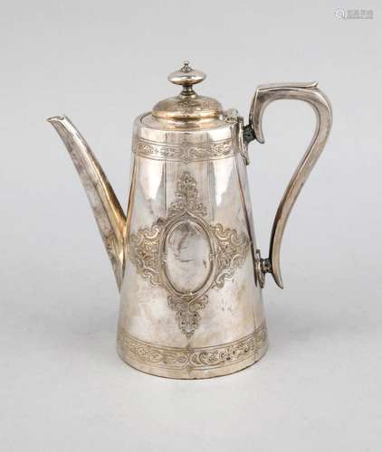 Mocha pot, England, around 1900, hallmarked Martin Hall & Co., Sheffield, p