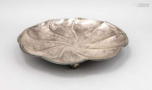 Flower-shaped bowl, German, 20th cent., hallmarked Jakob Grimminger, Schwäb