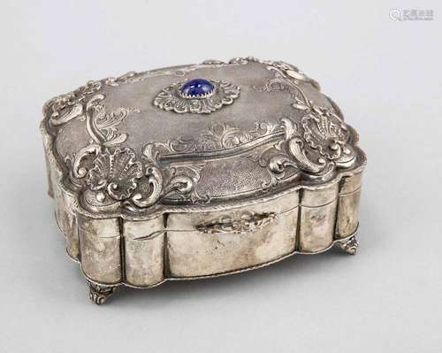 Rectangular lidded box, Italy, 2nd half of the 20th century, hallmarked Maz