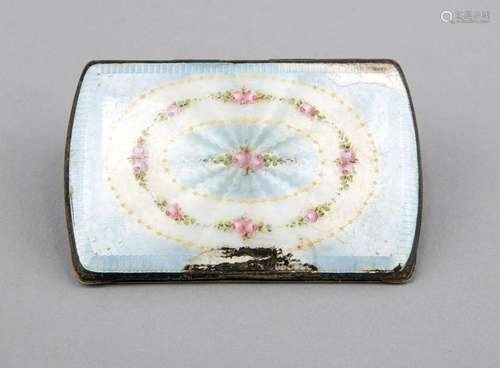 Cigarette case, around 1900, silver 835/000, rectangular shape, lid with fl