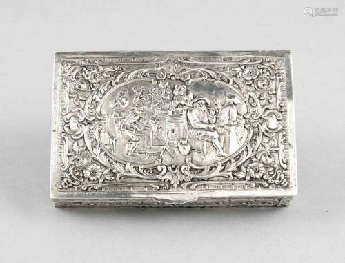 Rectangular lidded box, German, around 1900, presumably Hanau, silver 800/0