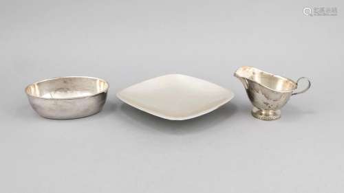 Two bowls and a vessel, 20th century, different manufacturers, 2 Sterling s