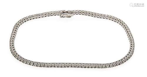 Brillant bracelet WG 750/000 with 101 brilliants, total weight 1,77 ct W /