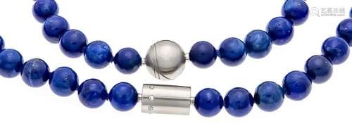 Lapis Lazuli set of necklace and bracelet with Fa Nittel patent buckle stai