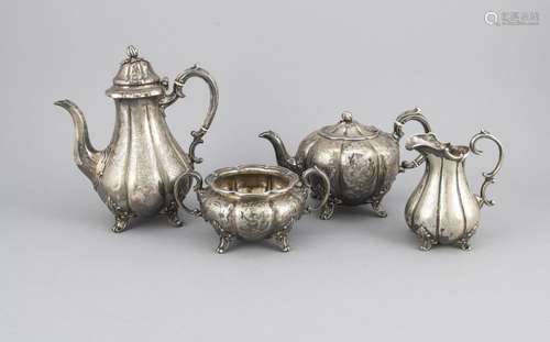 Coffee and tea set, England, around 1900, T. & J. Creswick, Sheffield, plat