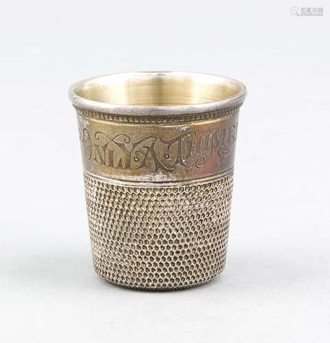 Very large thimble, presumably USA, 20th cent., Sterling silver 925/000, in