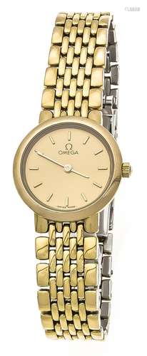 Omega ladies watch De Ville steel gold-plated, quartz work, running, bracel