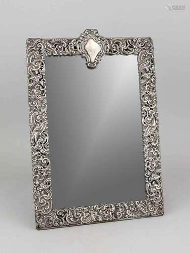 Rectangular standing mirror, England, 1906, hallmarked Goldsmiths & Silvers