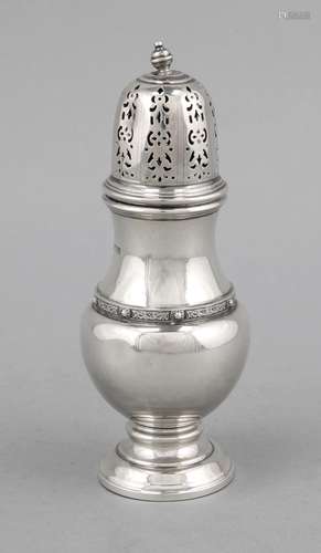 Sugar sprinkler, England, 1966, city mark Birmingham, marked E & Co, Sterli