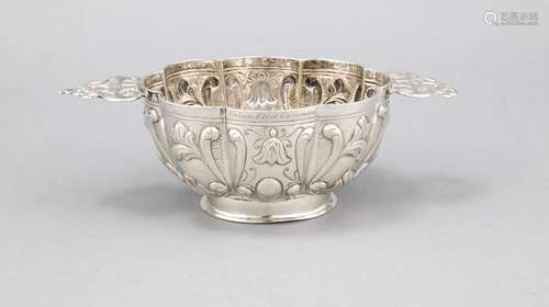 Brandy cup, late 19th cent., marked silver, oval base ring, curved body, si