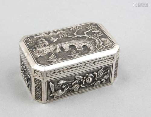 Lidded box, presumably China, early 20th cent., Hallmarked, presumably low