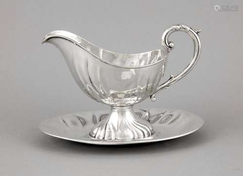 Gravy boat, German, 20th cent., hallmarked M.H. Wilkens & Söhne, Bremen-Hem